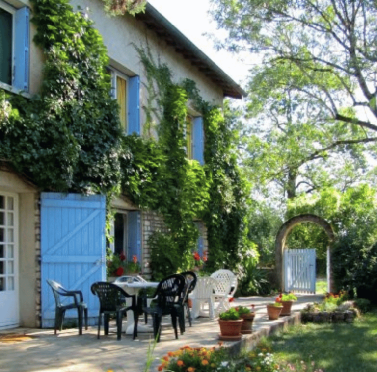 Breakfast is usually served in the morning sun on the side of the Main House