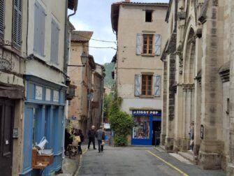 A street with several fun boutiques