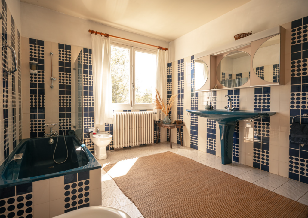 The blue bathroom